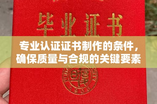 泰州专业认证证书制作的条件，确保质量与合规的关键要素